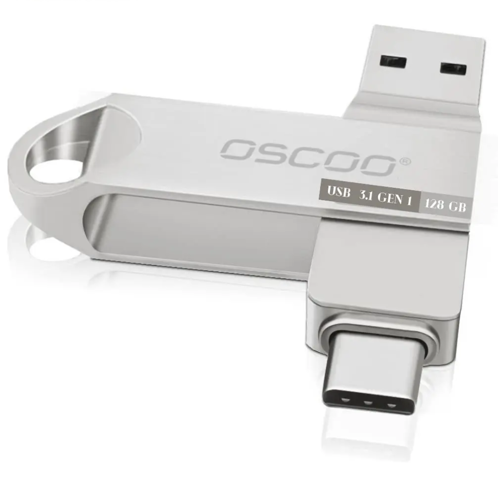 ADATA 100MBs MICRO CARD 32GB (4) OSCOO 3.1 TYPE-C OTG USB (METAL) 128GB - Image 1