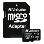 VERBATIM CLASS10 MICRO CARD WITH ADAPTER 64GB