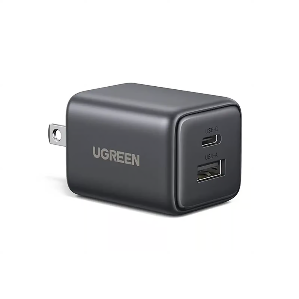 UGREEN UNO 2IN1 QI2 MAGNETIC FOLDABLE WIRELESS STATION BLACK (2) UGREEN 20W USB-C GAN FAST CHARGER US BLACK - Image 1