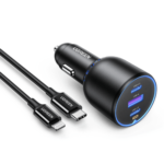 UGREEN 130W 3-PORT FAST CAR CHARGER WITH 100W CABLE BLACK