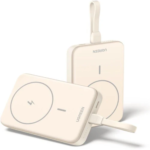 UGREEN PB760 10000MAH MINI MAGNETIC WIRELESS 20W  POWERBANK BUILT-IN USB-C CABLE WHITE