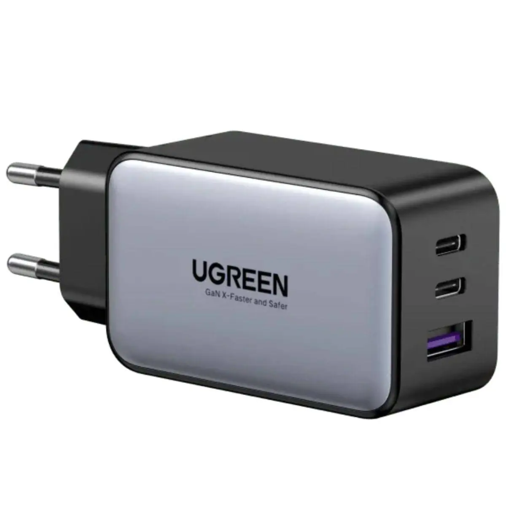 Untitled design (14) CD244 USB-A+2*USB-C 65W GAN TECH FAST CHARGER BLACK - Image 1