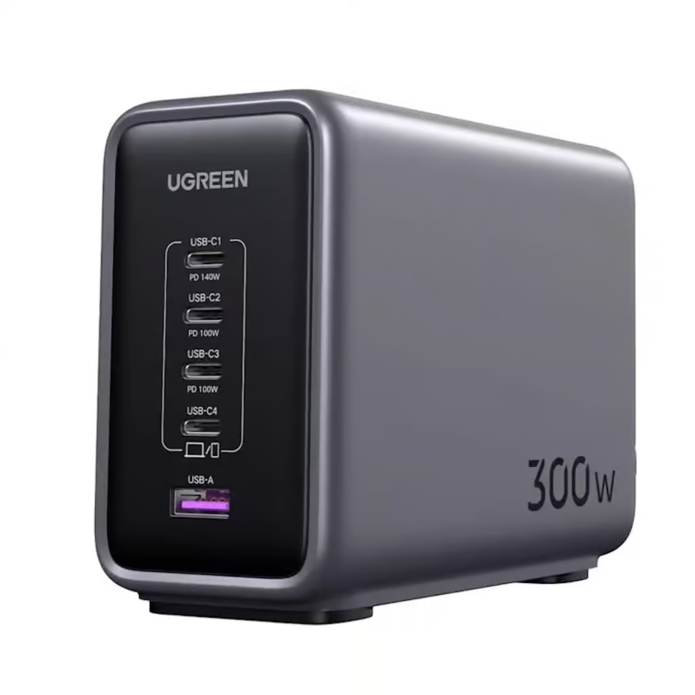 Untitled design (24) UGREEN NEXODE 300W 5-PORT PD GAN FAST CHARGER EU BLACK - Image 1