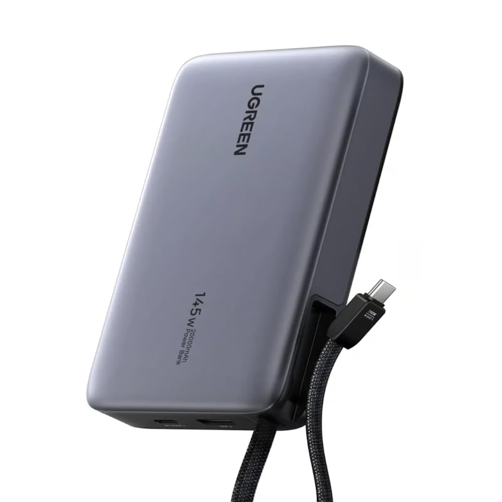 Untitled design (32) UGREEN NEXODE 20000MAH 145W POWERBANK WITH BUILT-IN CABLE SPACE GREY - Image 1