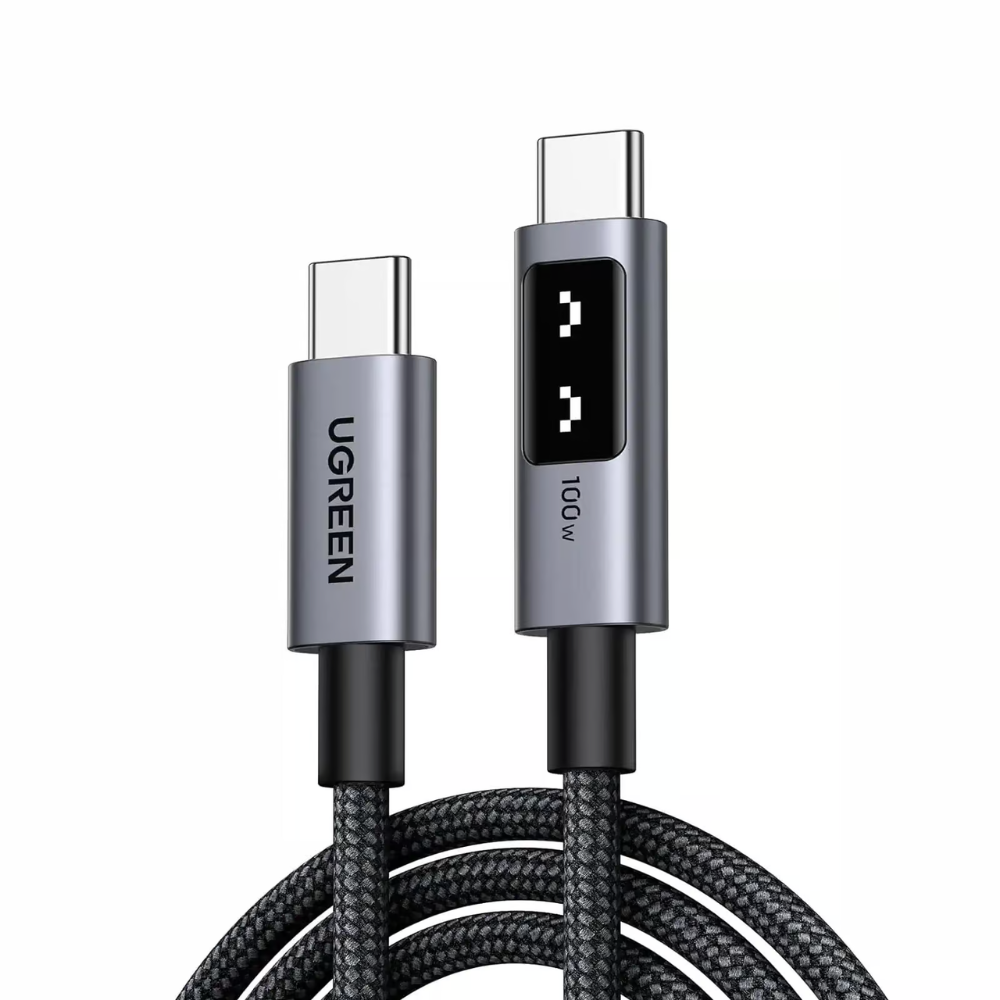 Untitled design (40) UGREEN UNO USB-C TO C 100W BRAIDED 5AMP CABLE 2M BLACK - Image 1