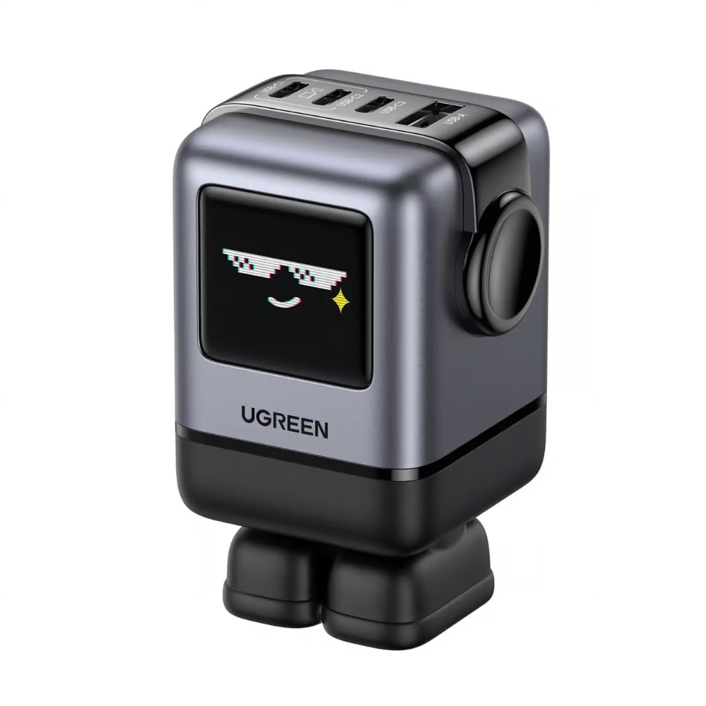 Untitled design (48) UGREEN UNO 100W 4-PORT ROBOT GAN CHARGER BLACK - Image 1