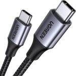 UGREEN 240W USB-C TO C FAST CHARGING ALUMINIUM BRADED 2M CABLE BLACK