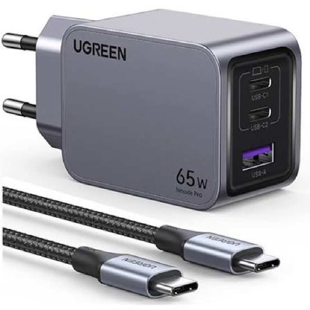 New Project (26) UGREEN NEXODE PRO 65W USB-A+USB-C WITH TYPCE-C CABLE 1.5M CHARGER - Image 1