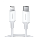 UGREEN MFI CERTIFIED USB-C TO LIGHTING CHARGING CABLE 1M WHITE